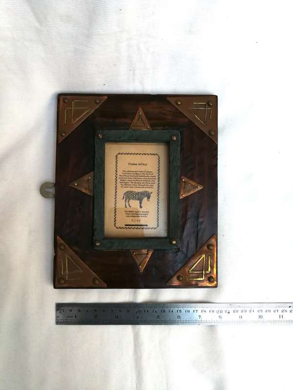 Frame Africa set of 3 Solid Handmade- Wood and metal frames- Sold as a set