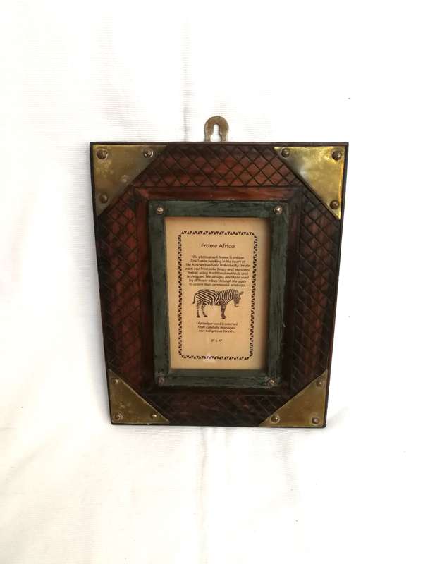 Frame Africa set of 3 Solid Handmade- Wood and metal frames- Sold as a set