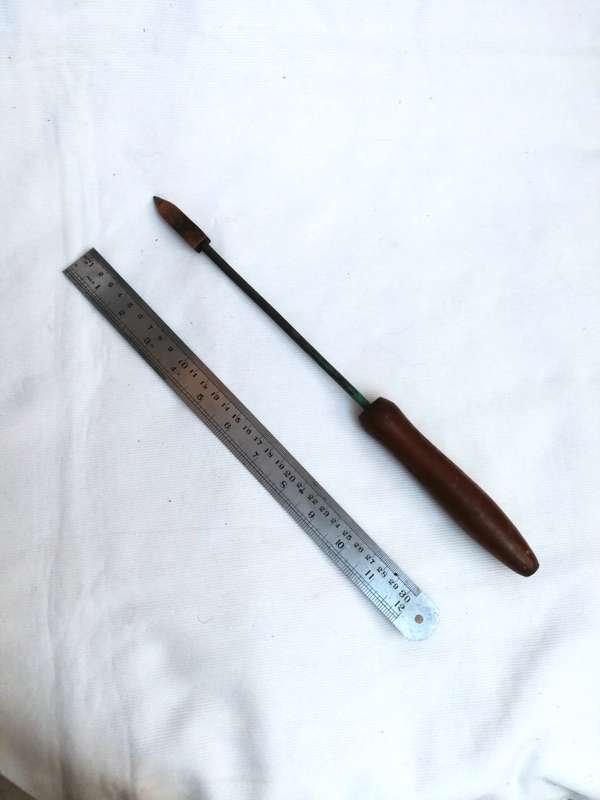 Vintage Small Soldering Iron - Wooden Handle with Copper Head