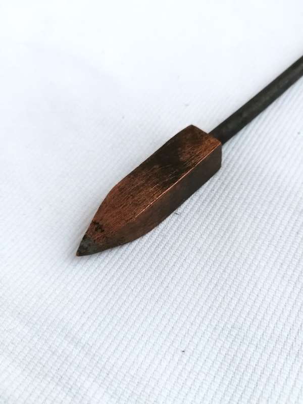 Vintage Small Soldering Iron - Wooden Handle with Copper Head