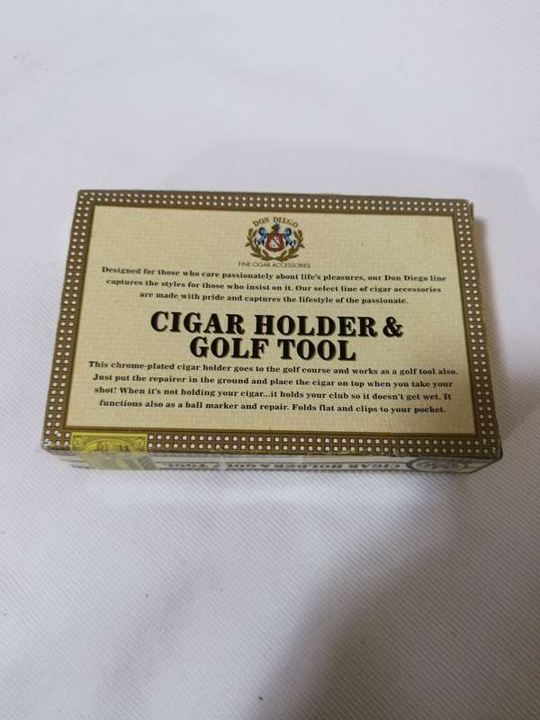 Don Diego Cigar Holder & Golf Tool Ball Marker Chrome Plated Robusto 90s Unused