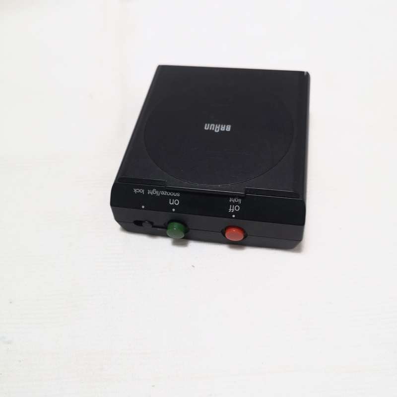 Vintage BRAUN Quartz AB314 SL Travel Alarm Clock Black Pocket Size Made In Germany