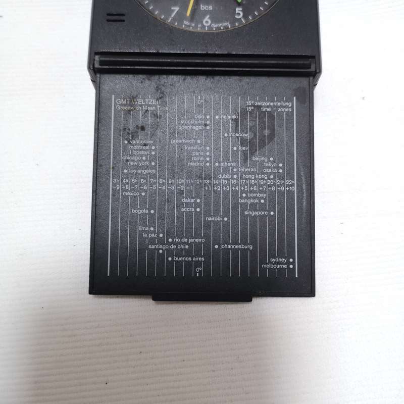 Vintage BRAUN Quartz AB314 SL Travel Alarm Clock Black Pocket Size Made In Germany