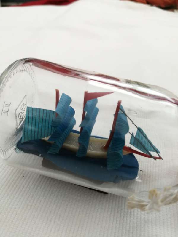 Vintage Sailing Ship in a Bottle- Handmade