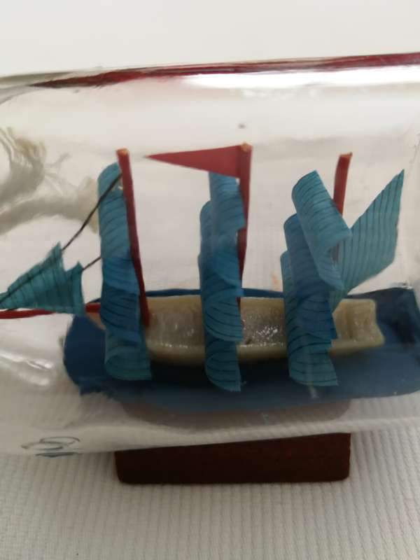 Vintage Sailing Ship in a Bottle- Handmade