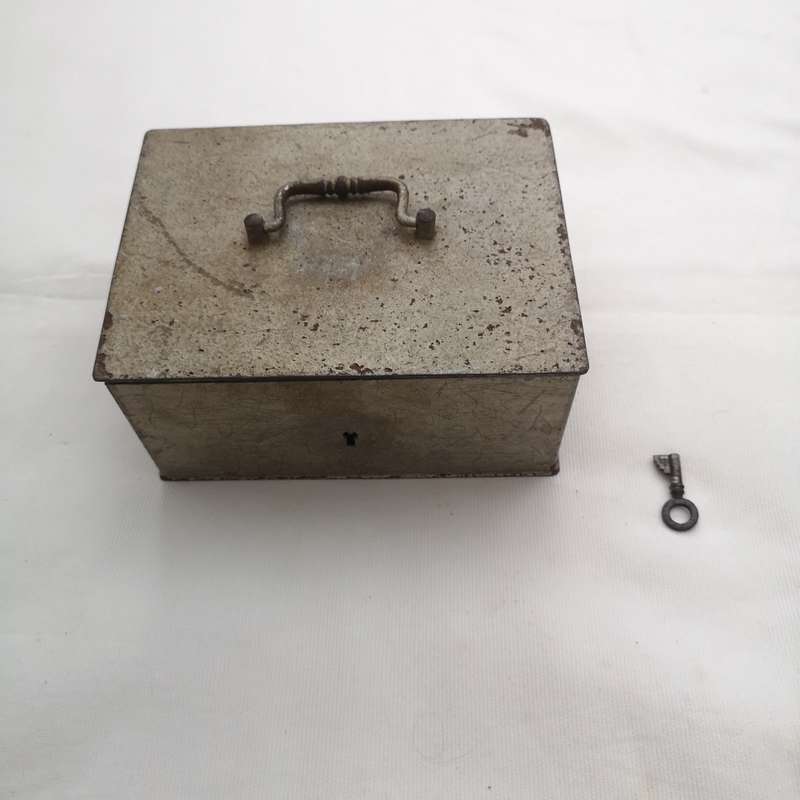 French Antique Steel Money Box, Beaumont Cash Box, Safe Box, Strong Box, Keepsake