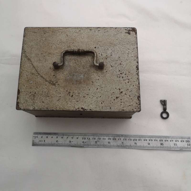 French Antique Steel Money Box, Beaumont Cash Box, Safe Box, Strong Box, Keepsake