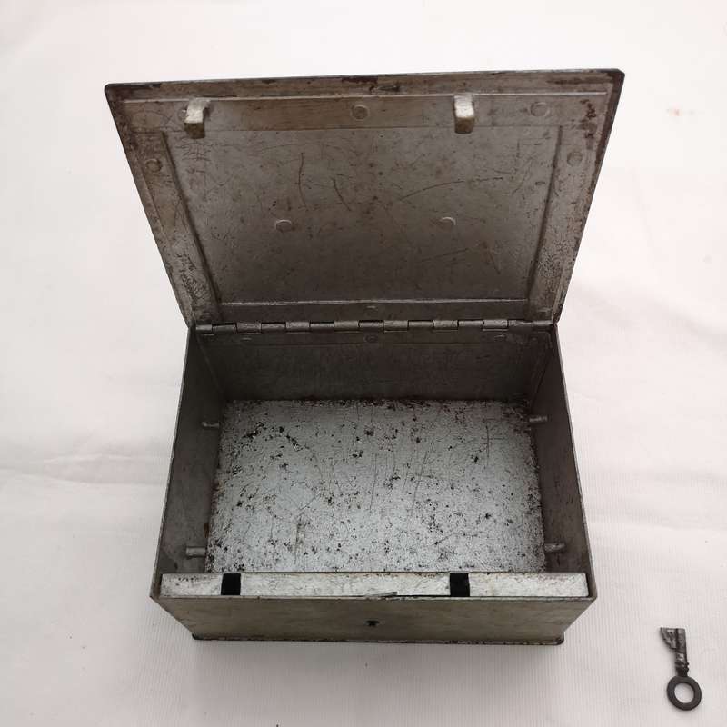 French Antique Steel Money Box, Beaumont Cash Box, Safe Box, Strong Box, Keepsake