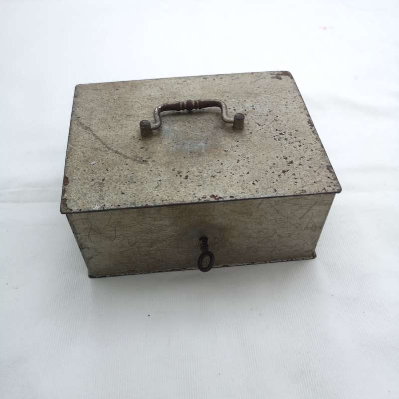 French Antique Steel Money Box, Beaumont Cash Box, Safe Box, Strong Box, Keepsake