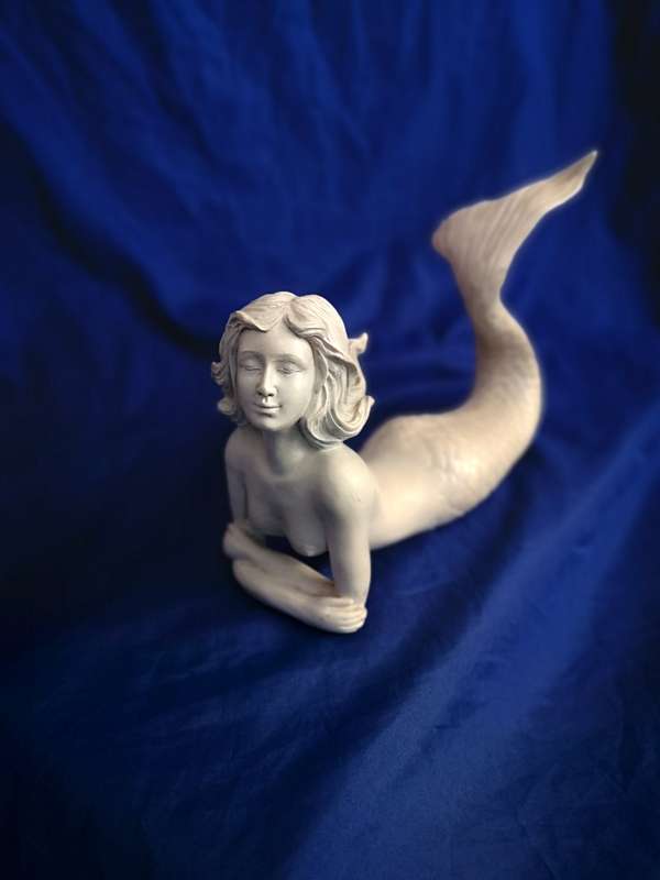 Topless Mermaid Solid Cast. Beautiful detail- Vintage