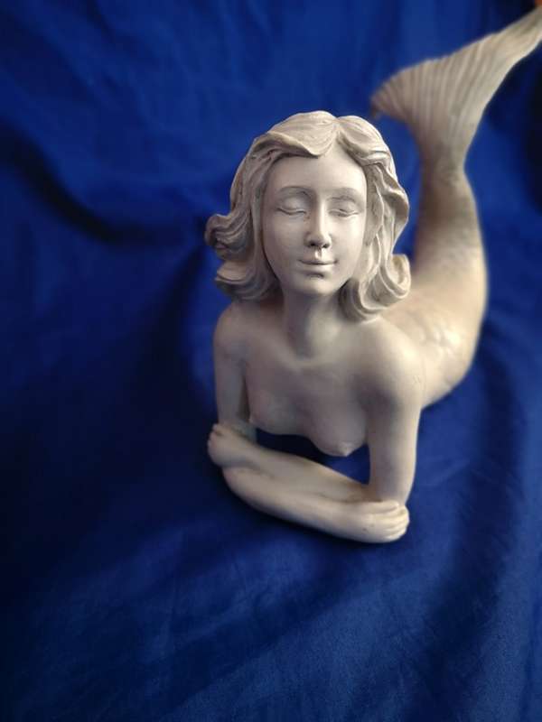 Topless Mermaid Solid Cast. Beautiful detail- Vintage