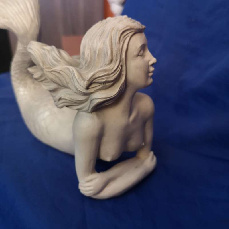 Topless Mermaid Solid Cast. Beautiful detail- Vintage