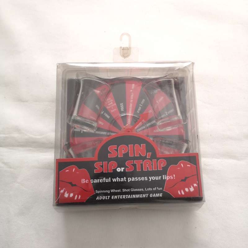 Spin Sip Or Strip - Adult Entertainment Drinking Game - Black And Red
