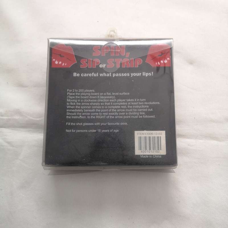 Spin Sip Or Strip - Adult Entertainment Drinking Game - Black And Red