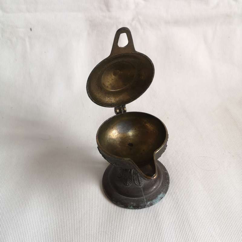 Serpent or Dragon HandleLamp/ Incense Burner with Floral Work- Vintage