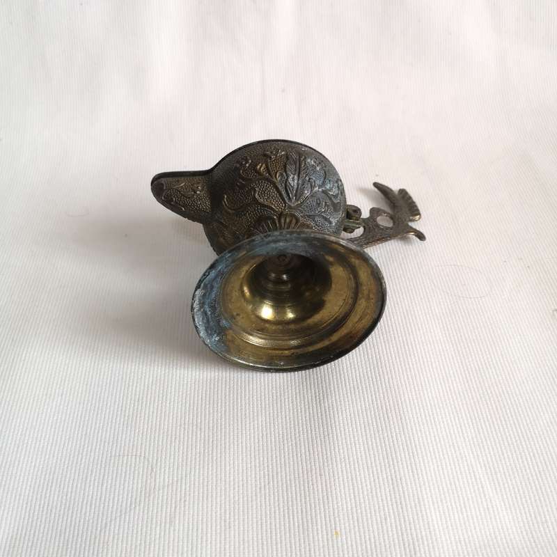 Serpent or Dragon HandleLamp/ Incense Burner with Floral Work- Vintage