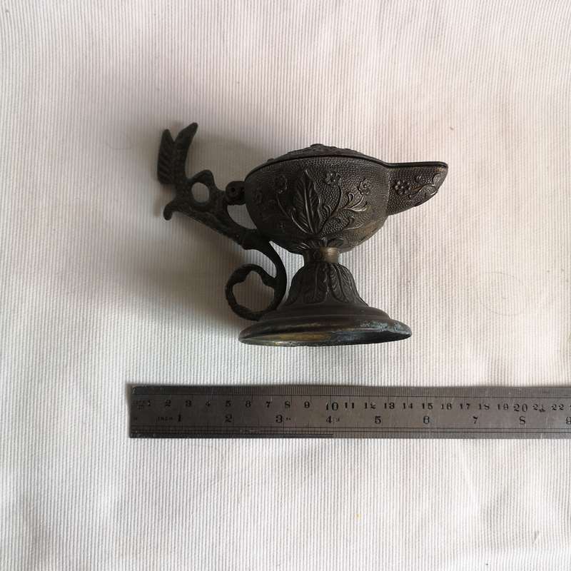 Serpent or Dragon HandleLamp/ Incense Burner with Floral Work- Vintage