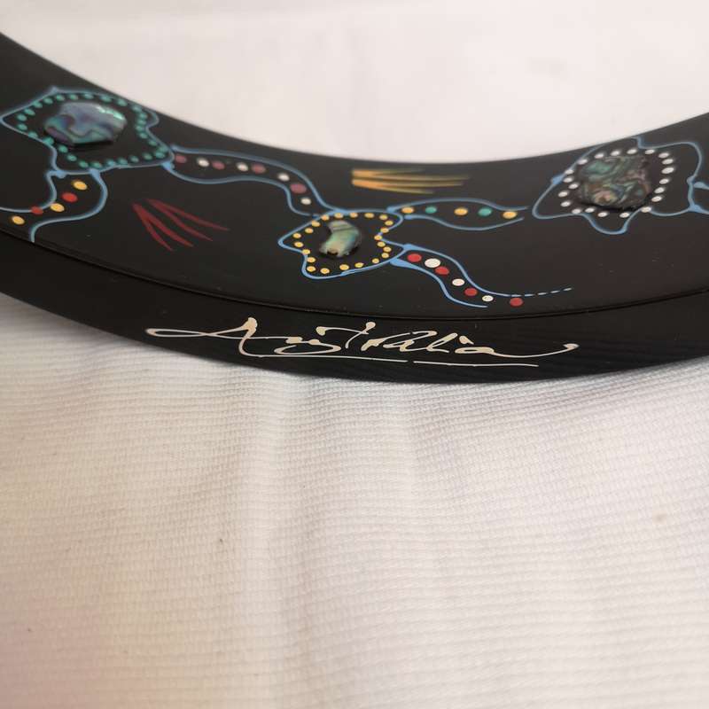 Australian Folk Art Hand Painted Aboriginal Wine Holder