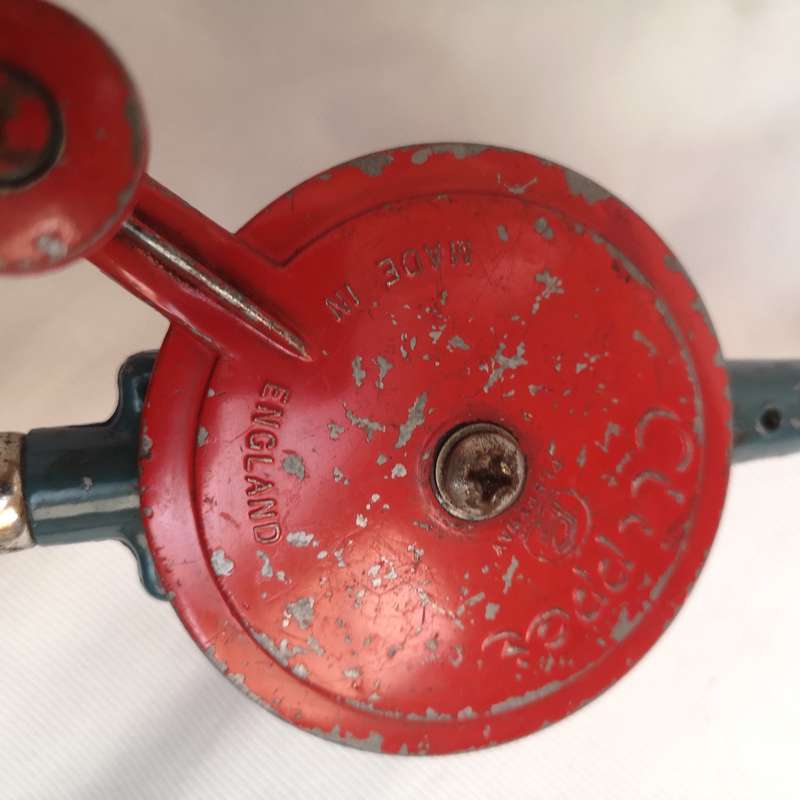 Vintage Carpenters Hand Drill Carpentry Tools Fleetway Clipper Made In England Red .