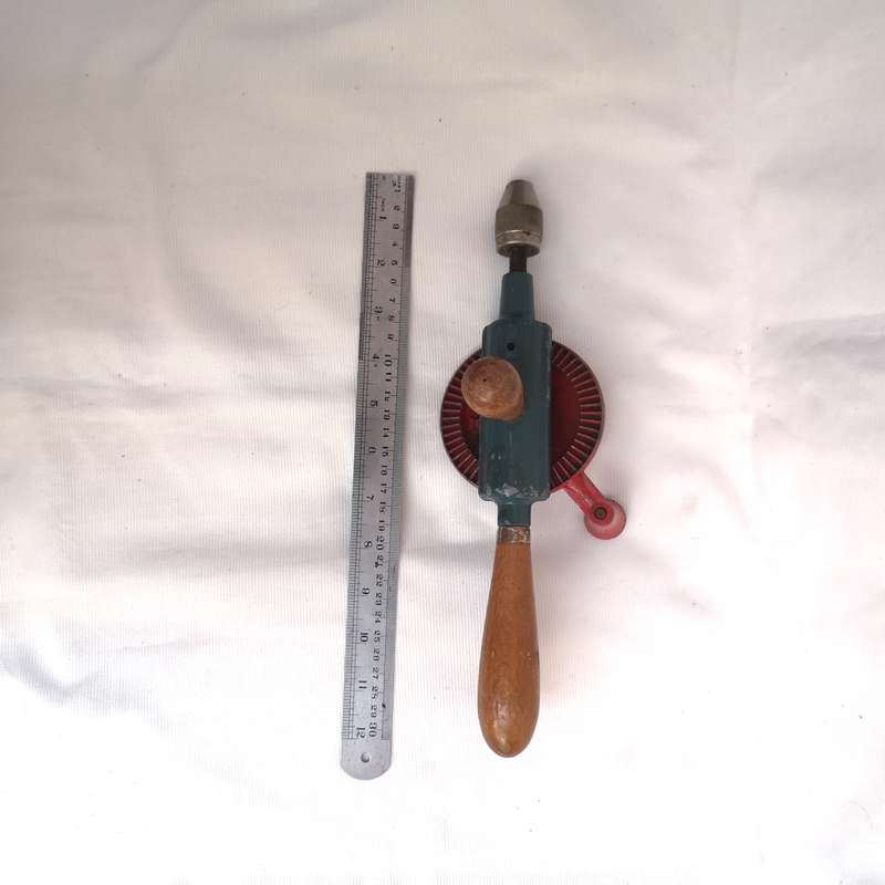 Vintage Carpenters Hand Drill Carpentry Tools Fleetway Clipper Made In England Red .