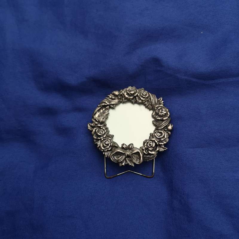 Vintage mini pewter round frame- The Fine Art of Living