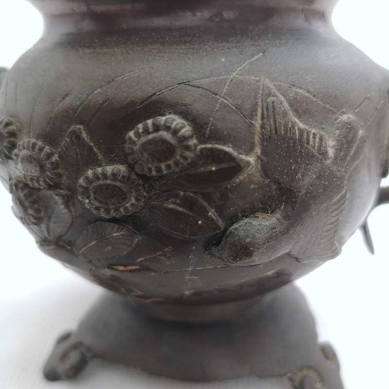 Antique Chinese Bronze Censer / Incense Burner, Foo Dog/Lion on Lid
