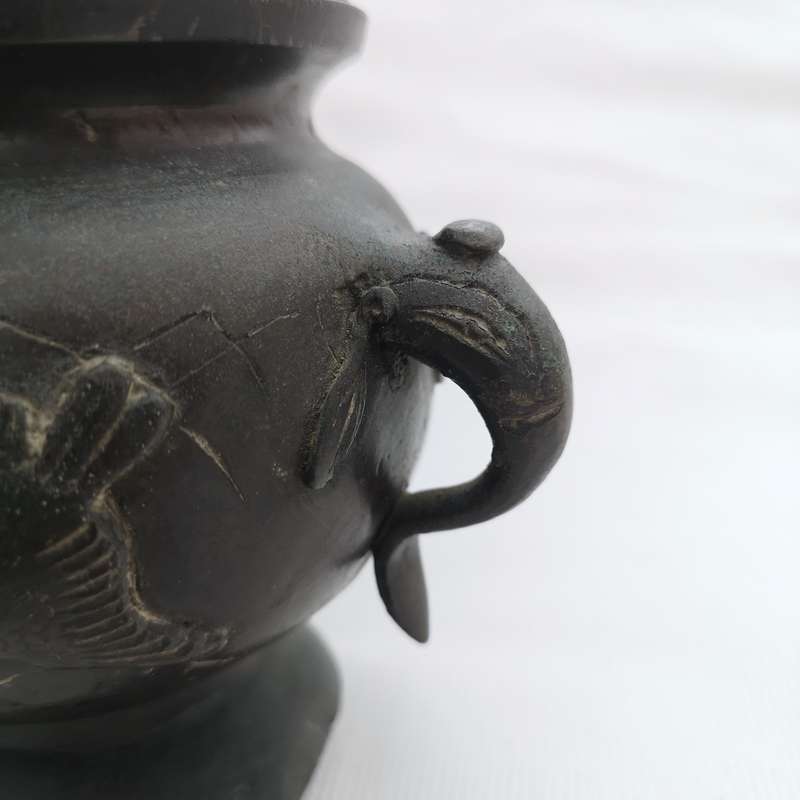 Antique Chinese Bronze Censer / Incense Burner, Foo Dog/Lion on Lid