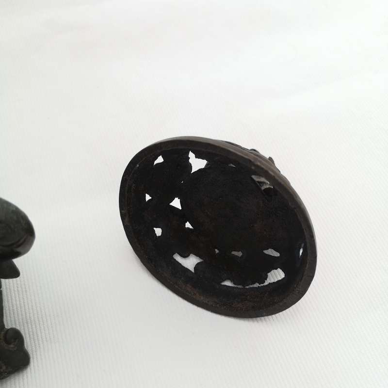 Antique Chinese Bronze Censer / Incense Burner, Foo Dog/Lion on Lid