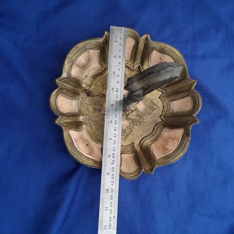 Vintage Florentine Bowl with Center Handle, Gold Gilt Made in Italy - Tuscan Home Decor