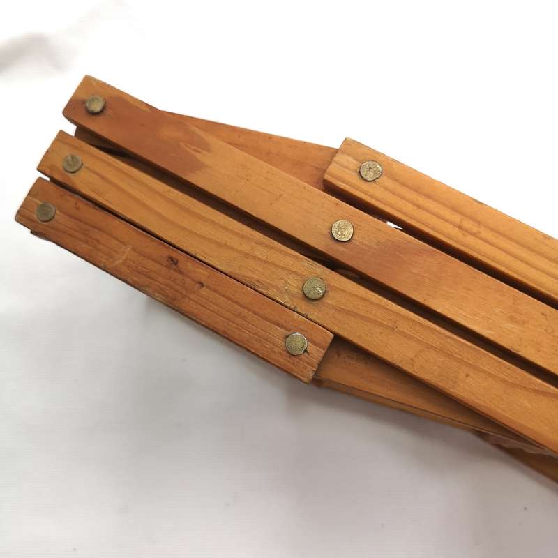 Vintage Expanding Wine Rack- Portable- Wood with brass pins