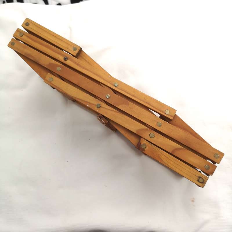 Vintage Expanding Wine Rack- Portable- Wood with brass pins
