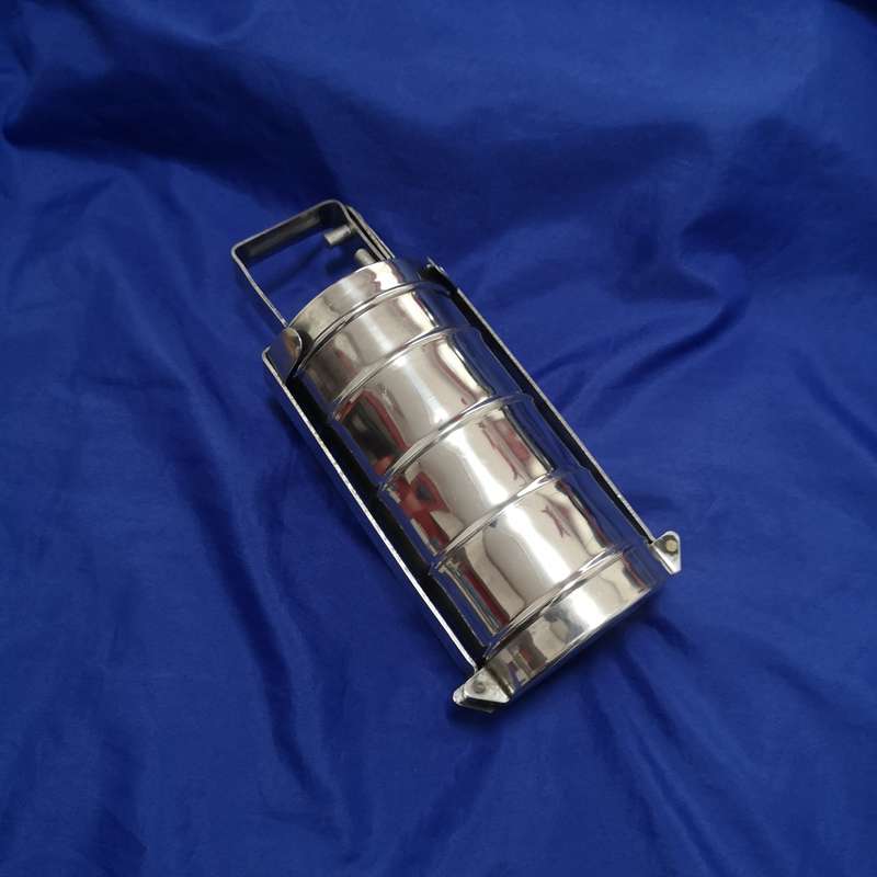 Vintage 4 Tier Section Metal Tiffin/ Lunch Box Steamer Storage with Handle- High Quality