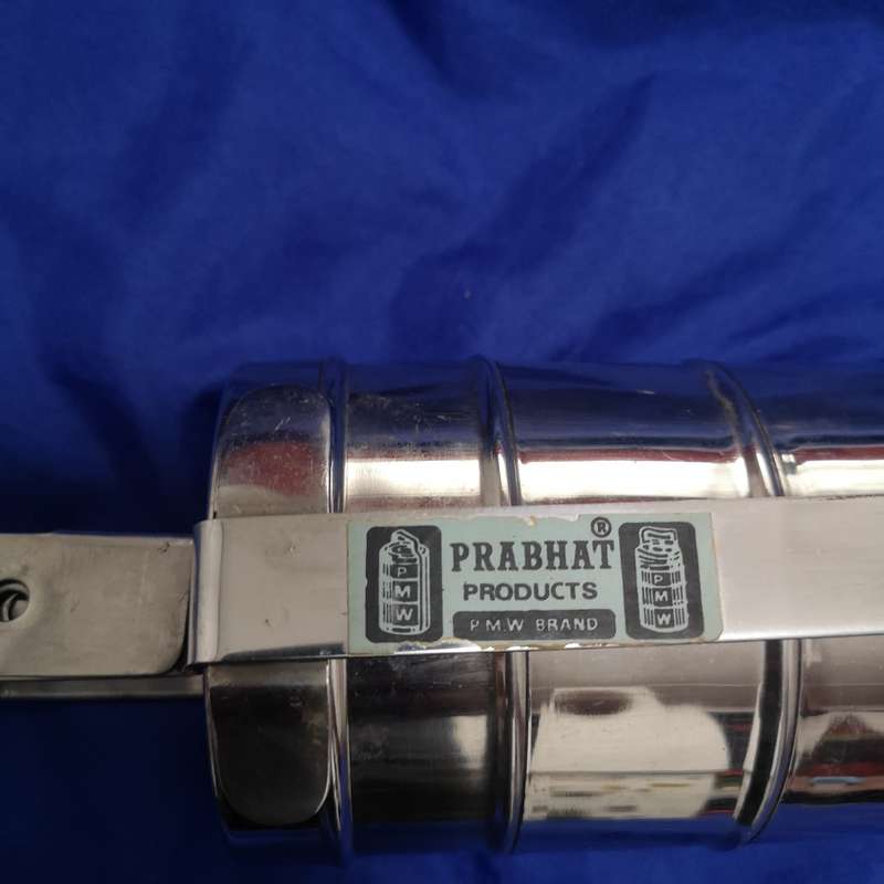 Vintage 4 Tier Section Metal Tiffin/ Lunch Box Steamer Storage with Handle- High Quality