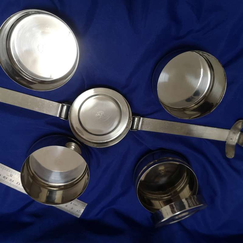 Vintage 4 Tier Section Metal Tiffin/ Lunch Box Steamer Storage with Handle- High Quality