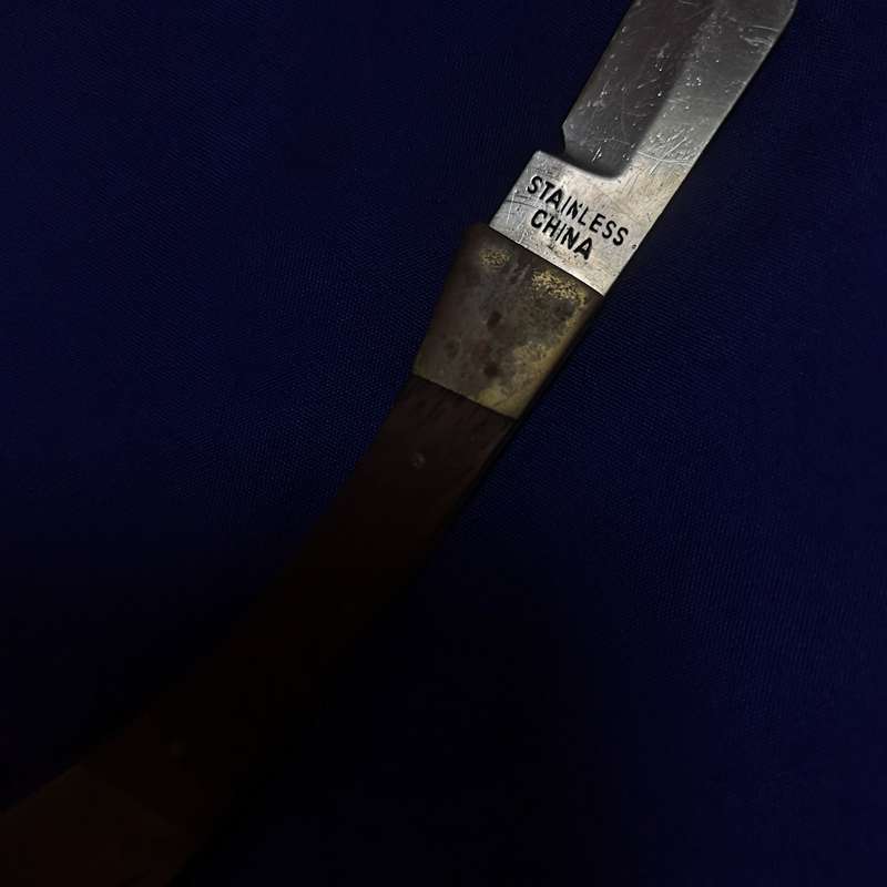Vintage Lockback Wood, Brass & steel Pocket Knife