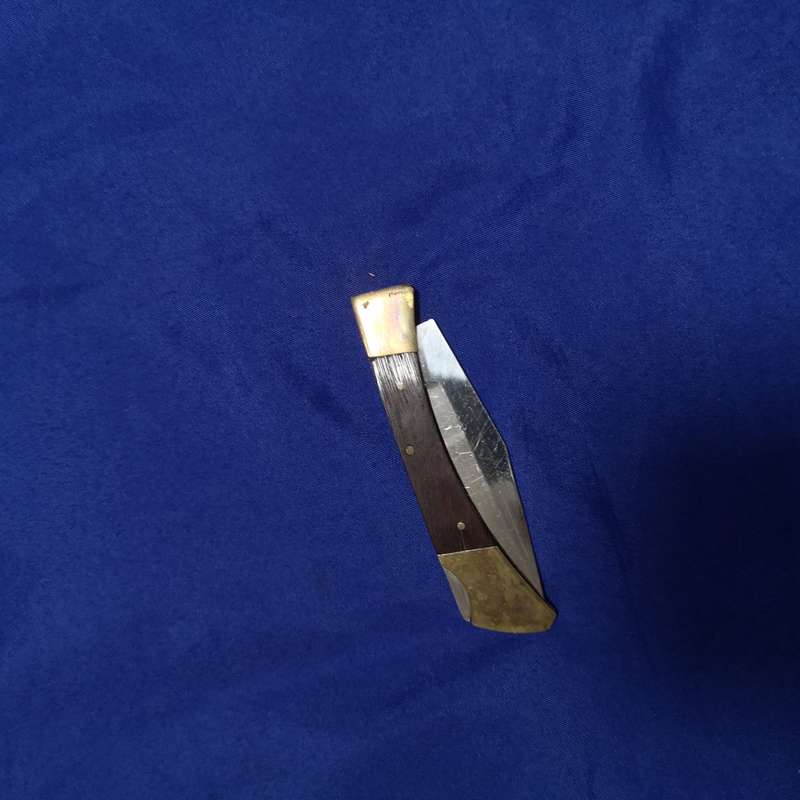 Vintage Lockback Wood, Brass & steel Pocket Knife
