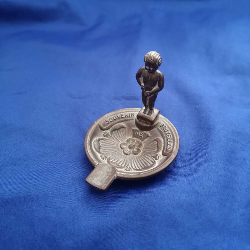 Vintage Brass Manneken Pis Bruxelles Ashtray Depose Souvenir Ashtray