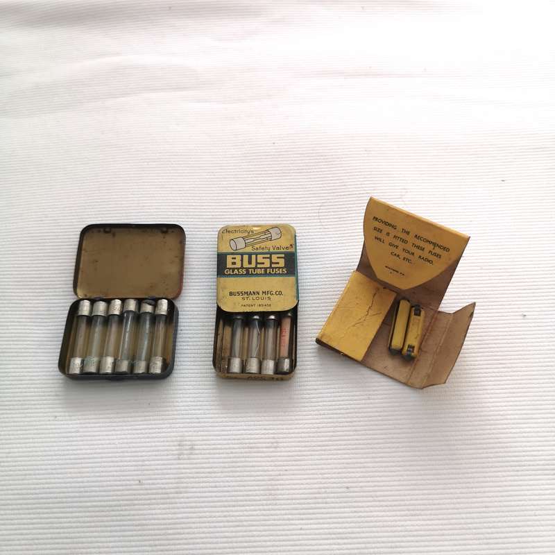ACME Vintage Glass fuses with mini packaging tins