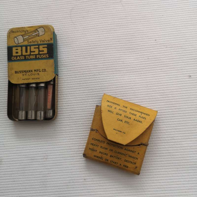 ACME Vintage Glass fuses with mini packaging tins