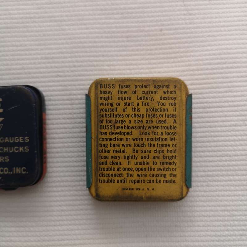 ACME Vintage Glass fuses with mini packaging tins