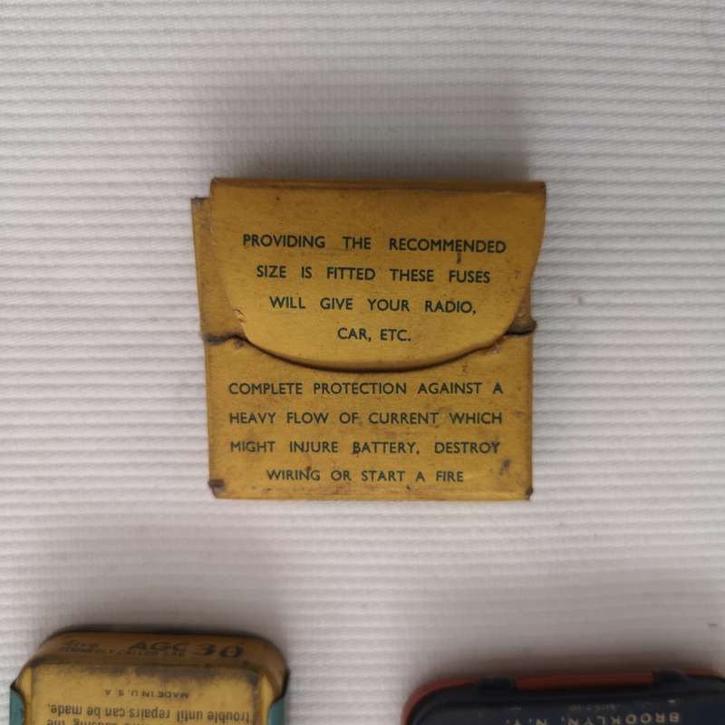 ACME Vintage Glass fuses with mini packaging tins