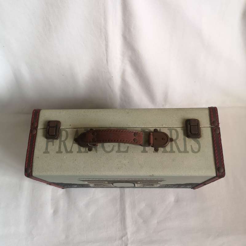 France or Paris Case- Vintage with Metal Handles and Hinge