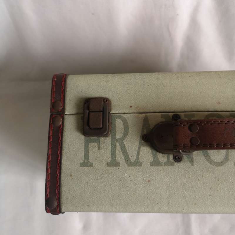France or Paris Case- Vintage with Metal Handles and Hinge