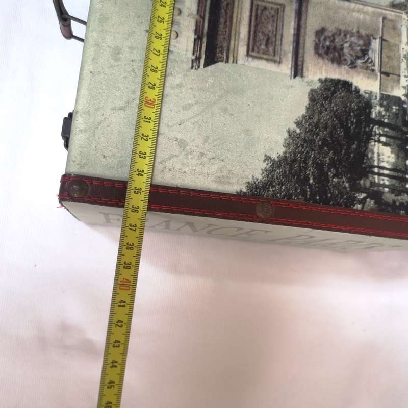 France or Paris Case- Vintage with Metal Handles and Hinge