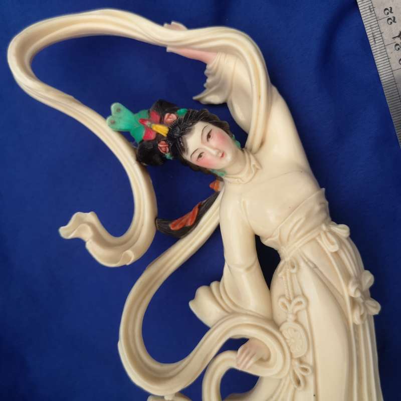 Vintage Painted Celluloid Geisha-Type Asian Woman Figurine By VITA - Hong Kong
