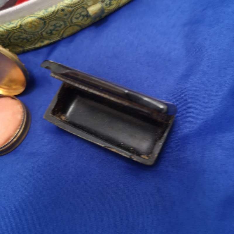 Chinese hand carved stone chop stamp, calligraphy set with red ink, orig box. Vintage