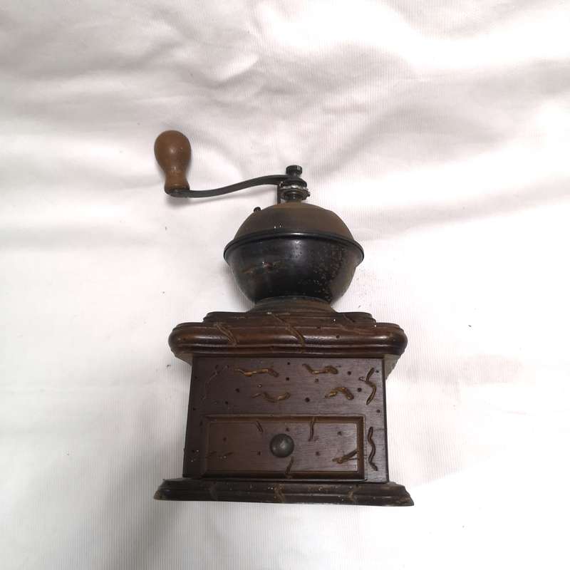 Antique Coffee Grinder- Wood and metal.