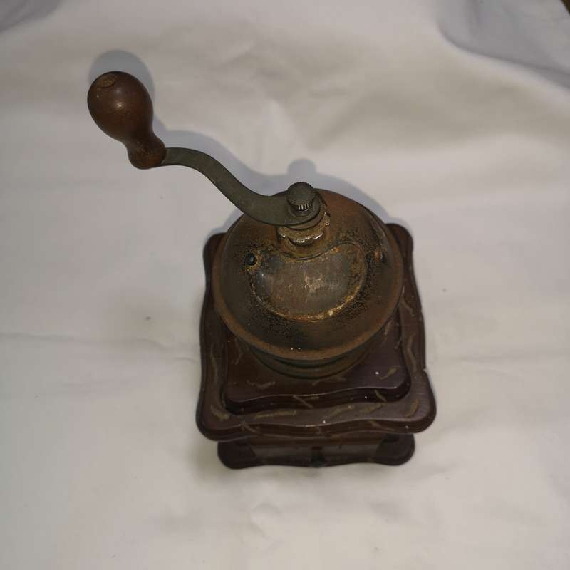Antique Coffee Grinder- Wood and metal.