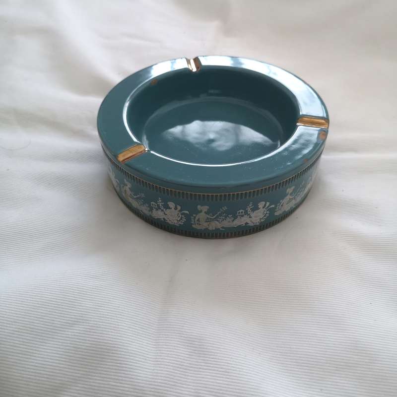 Vintage Florentine Ashtray. Handmade, Handpainted 24ct plating
