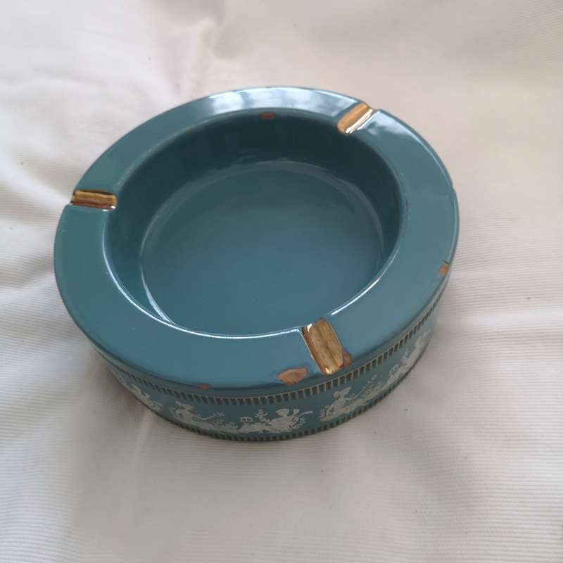 Vintage Florentine Ashtray. Handmade, Handpainted 24ct plating